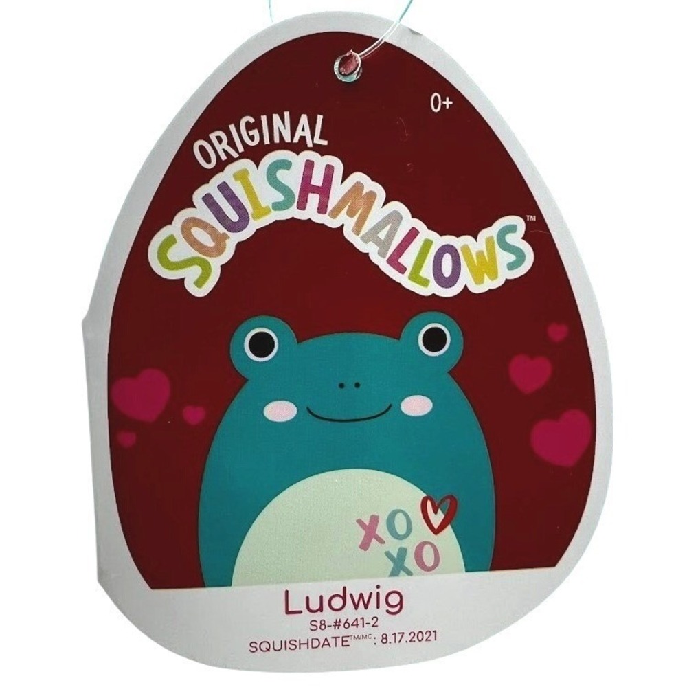 Squishmallows 8" Ludwig Frog Plush Toy XO Heart Stuffed Animal New - Picture 5 of 6